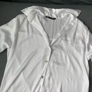 Zara Satin Effect Basic Shirt